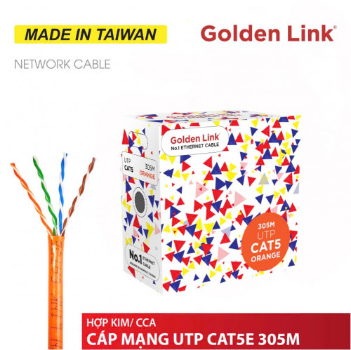 CÁP MẠNG GOLDEN LINK CAT5E UTP - 305m - MADE IN TAIWAN