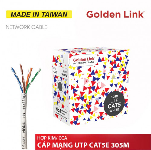 CÁP MẠNG GOLDEN LINK CAT5E UTP - 305m - MADE IN TAIWAN